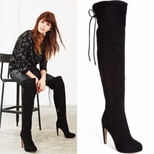 Sam Edelman Kayla Black Suede Over The Knee Heeled Boots - 5